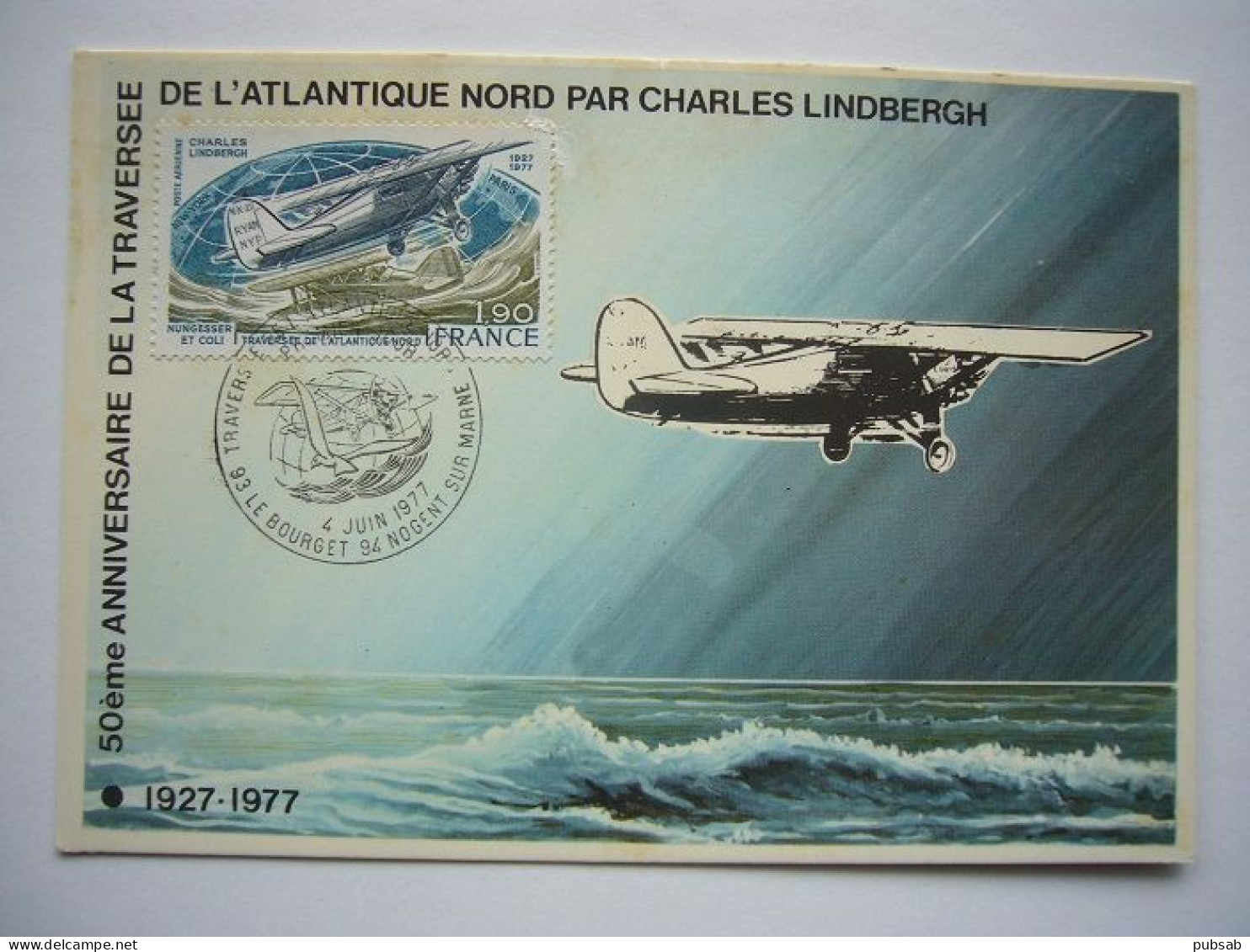 Avion / Airplane / SPIRIT OF SAINT LOUIS / Pilot : Charles Lindbergh / Carte Maximum - 1919-1938: Entre Guerras