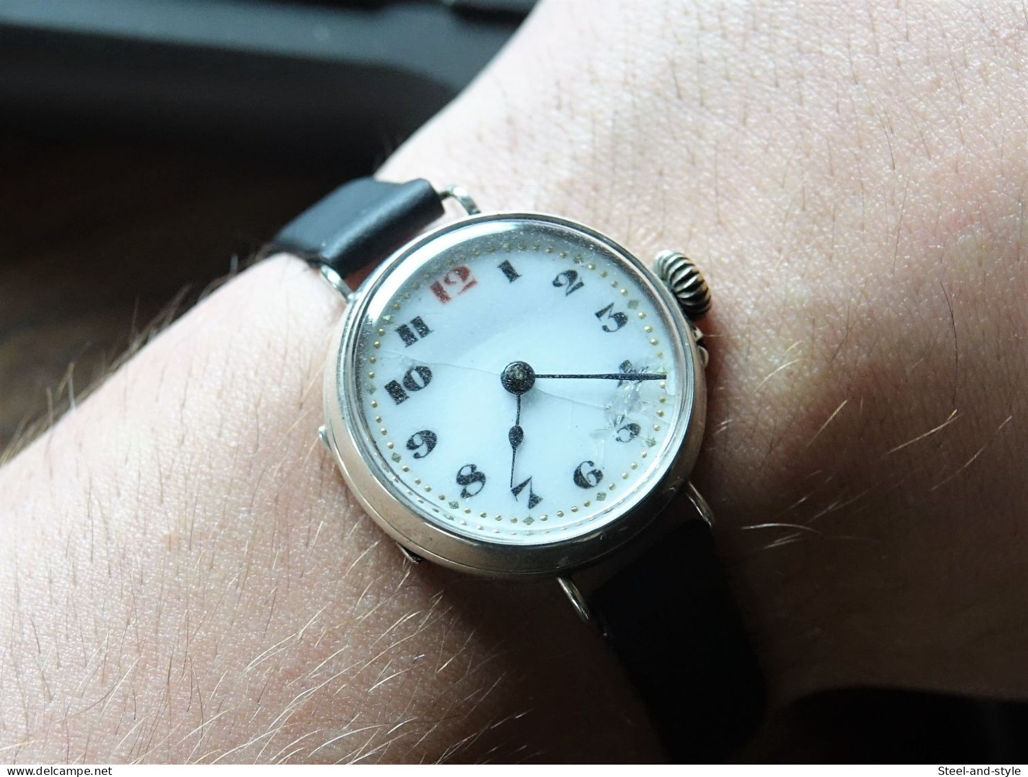 Watches : GS STERLING SILVER TRENCH WW1 - 925 - Case Made In England - Hand Wind - Running - 1900's - Designeruhren