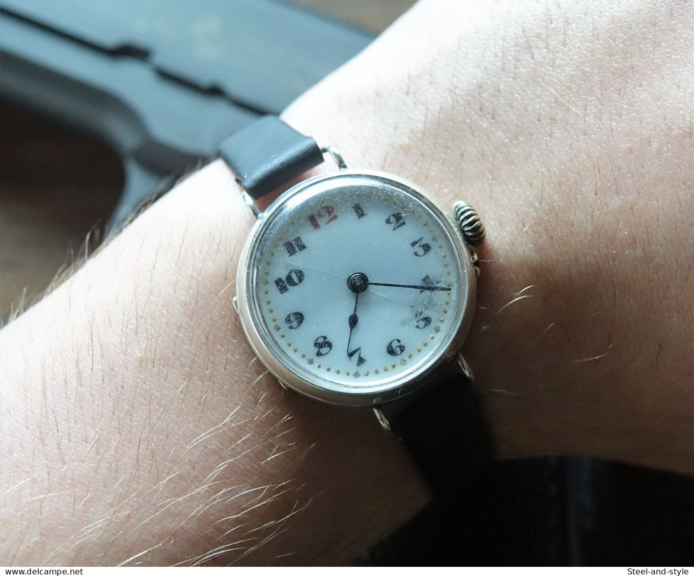 Watches : GS STERLING SILVER TRENCH WW1 - 925 - Case Made In England - Hand Wind - Running - 1900's - Designeruhren