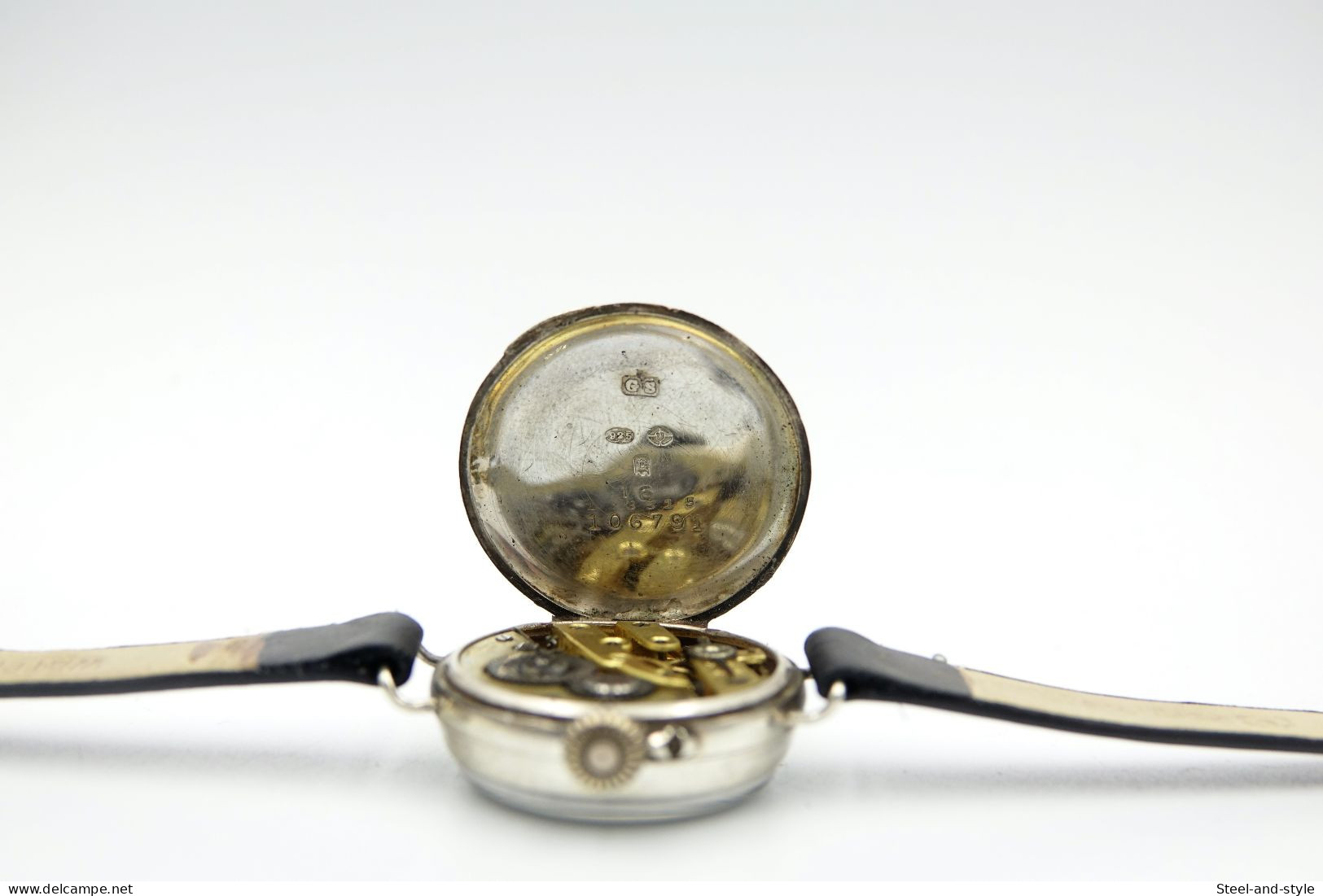 Watches : GS STERLING SILVER TRENCH WW1 - 925 - Case Made In England - Hand wind - Running - 1900's