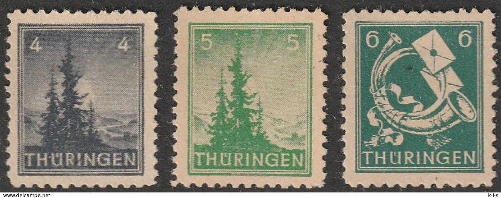 SBZ- Thüringen: 1945, Mi. Nr. 93, 94, 95, Alle Geprüft BPP,  **/MNH - Ungebraucht