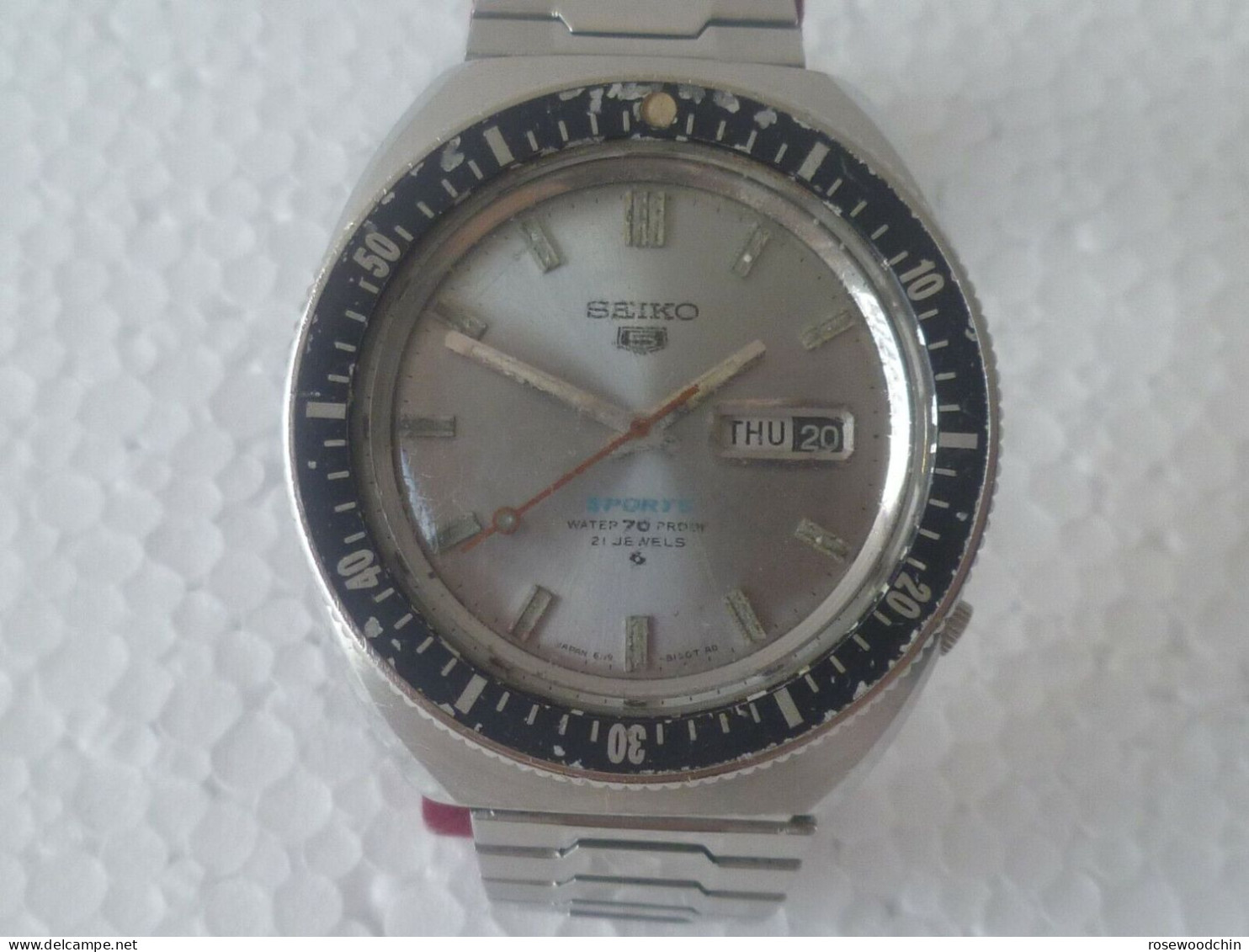 VINTAGE !! 60s' SEIKO 5 SPORTS Diver 6119-8120 70M 21 Jewels Automatic Watch 39mm - Montres Anciennes