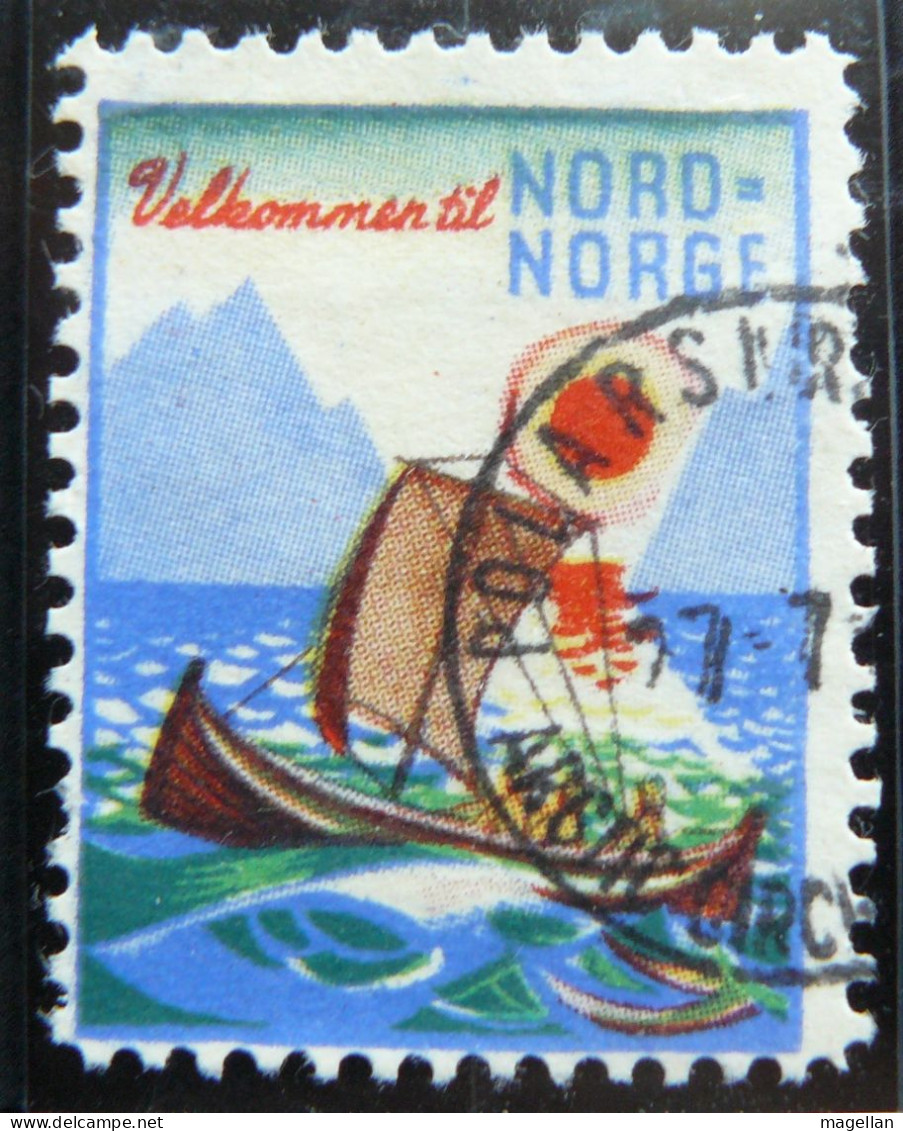 Norvège - Vignette "Velkommen Til Nord-Norge" Avec Oblitération Polaire (voir Description) - Voilier - Bateau - Bateaux