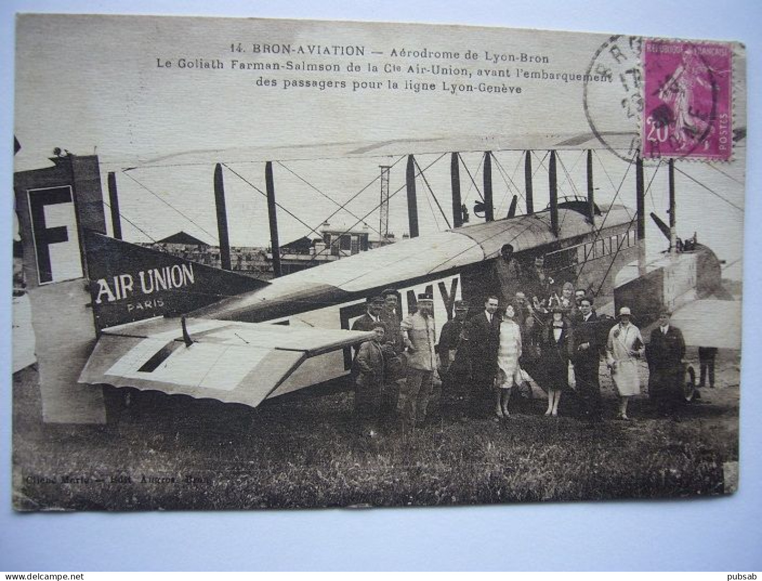 Avion / Airplane / AIR UNION /  Goliath Farman-Salmson / Seen At Bron Airport / Aéroport / Flughafen - 1919-1938: Entre Guerres