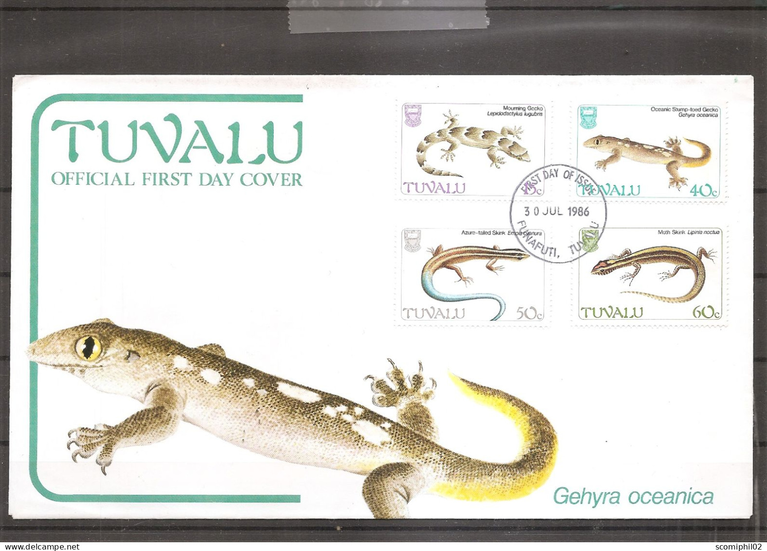 Tuvalu - Reptiles ( FDC De 1986 à Voir) - Tuvalu (fr. Elliceinseln)
