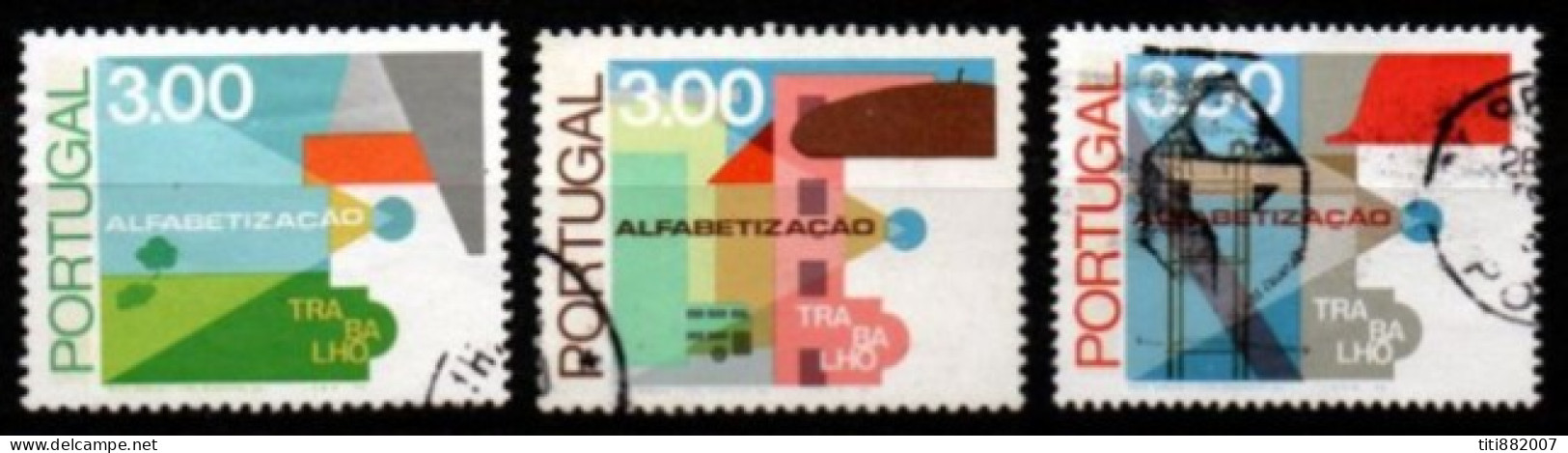 PORTUGAL    -   1976.    Y&T N° 1302 - 1304 - 1305 Oblitérés . Alphabétisation - Used Stamps