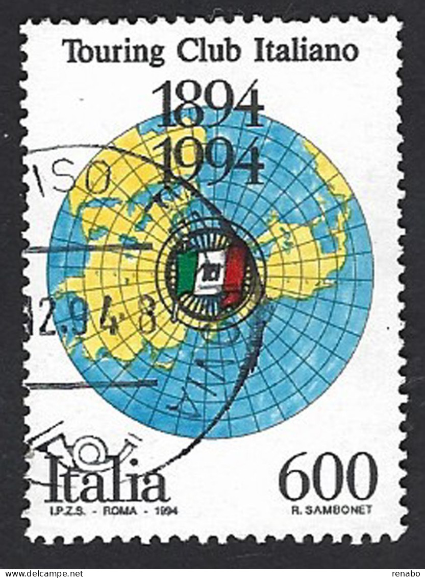 Italia 1994; Centenario Del Touring Club Italiano ; Usato - 1991-00: Oblitérés