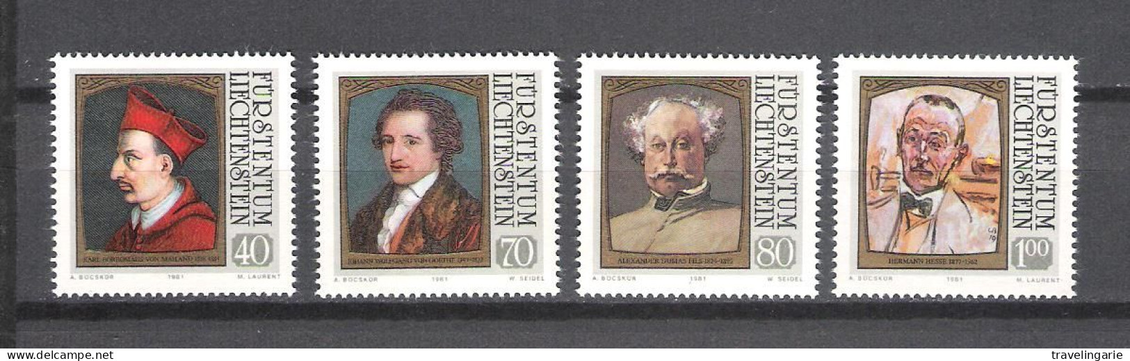 Liechtenstein 1981 Portaits Of Famous Visitors (I) ** MNH - Unused Stamps