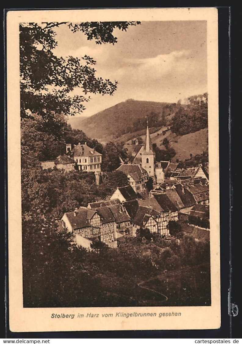 AK Stolberg Im Harz, Ortsansicht Vom Klingelbrunnen Aus Gesehen  - Stolberg (Harz)