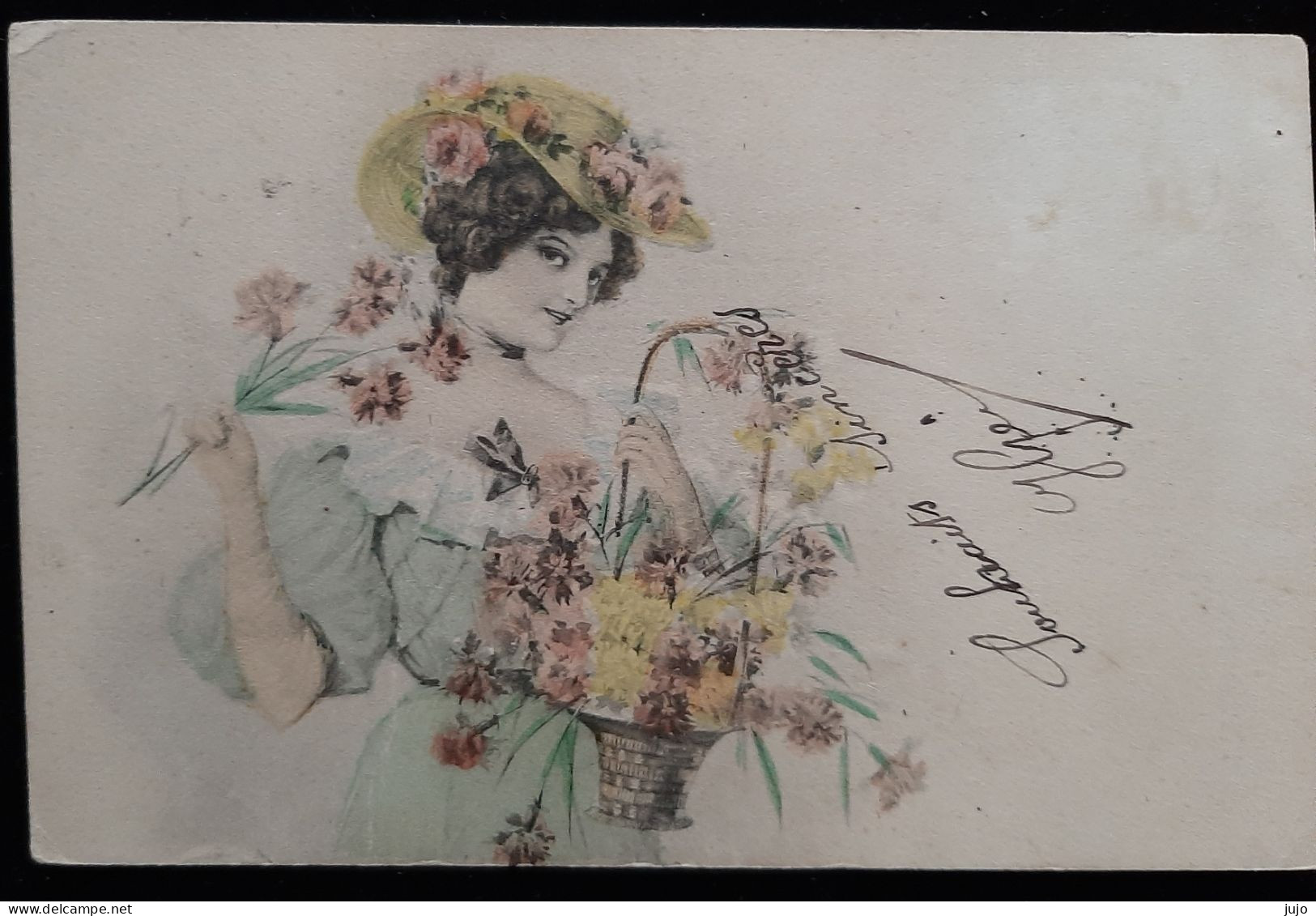 CPA - Femme En Chapeau Fleuri  - Fleurs - A.S.W. Série  Saluts Des Fleurs - Women