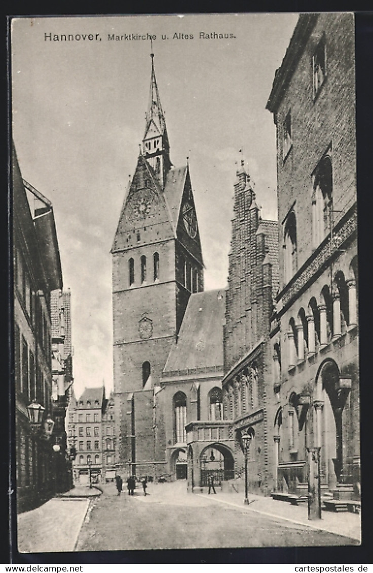 AK Hannover, Marktkirche Und Altes Rathaus  - Hannover