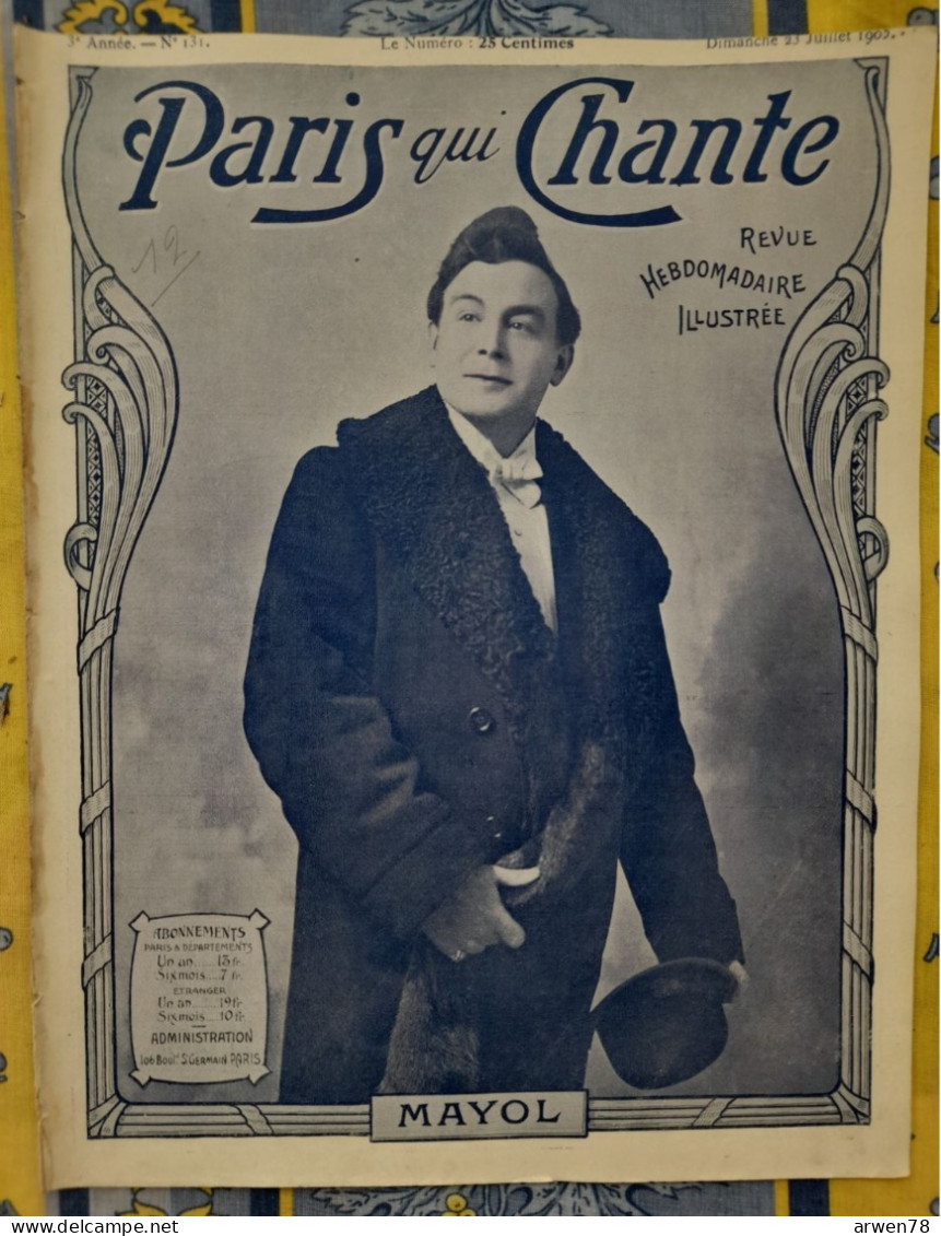 REVUE PARIS QUI CHANTE 1905 N°131 PARTITIONS MAYOL - Partitions Musicales Anciennes