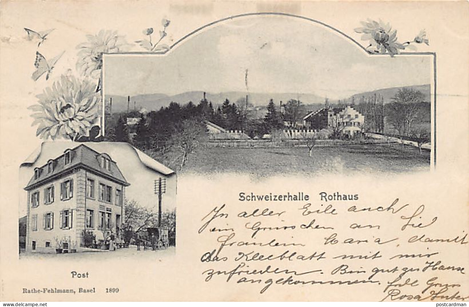 Schweiz - Schweizerhalle (BL) Rothaus - Post - Verlag Rathe-Fehlmann 1899 - Autres & Non Classés