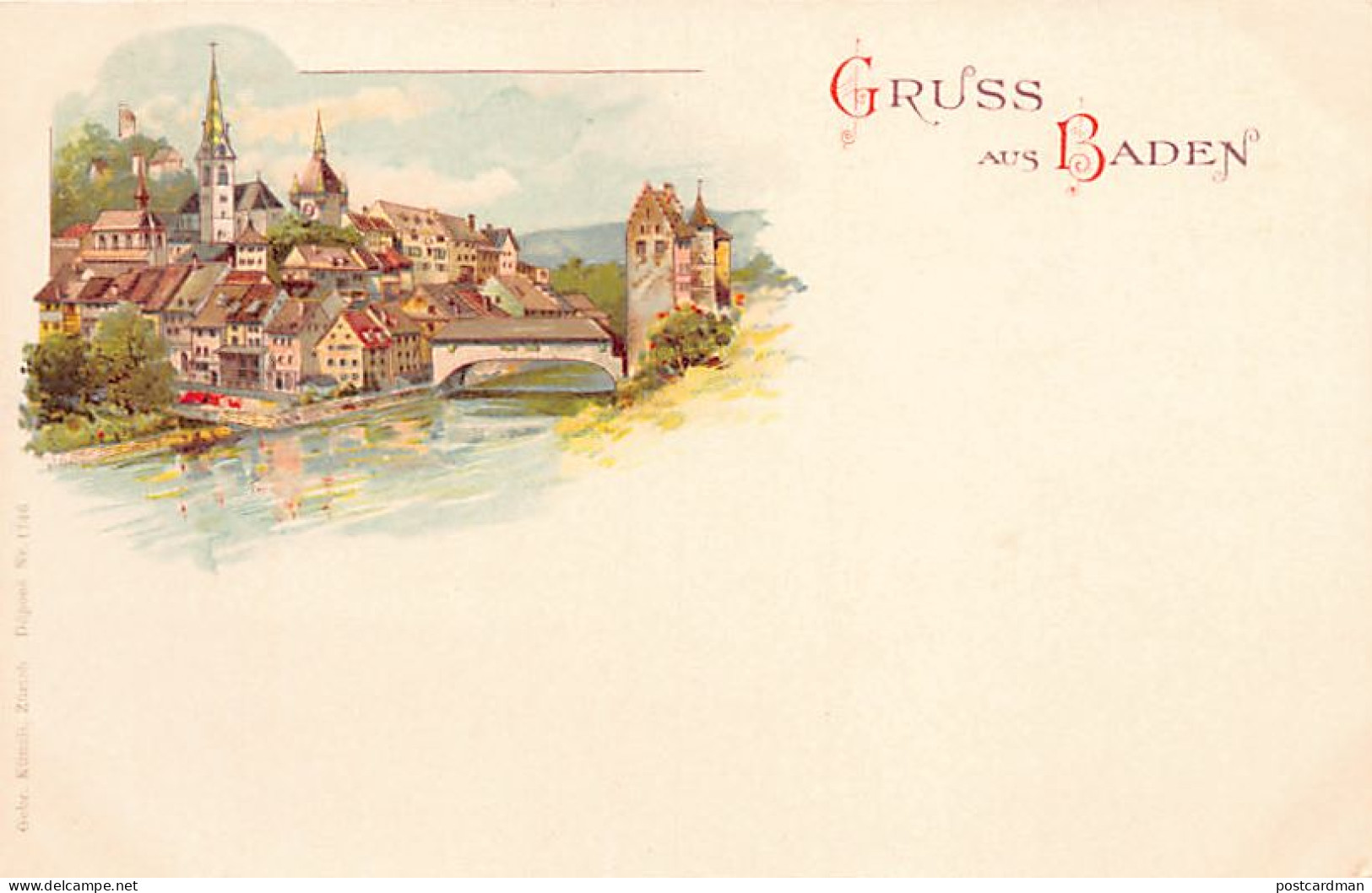 Schweiz - Baden (AG) Gruss Aus - Gesamatansicht - Verlag Gebr. Künzli 1146 - Baden