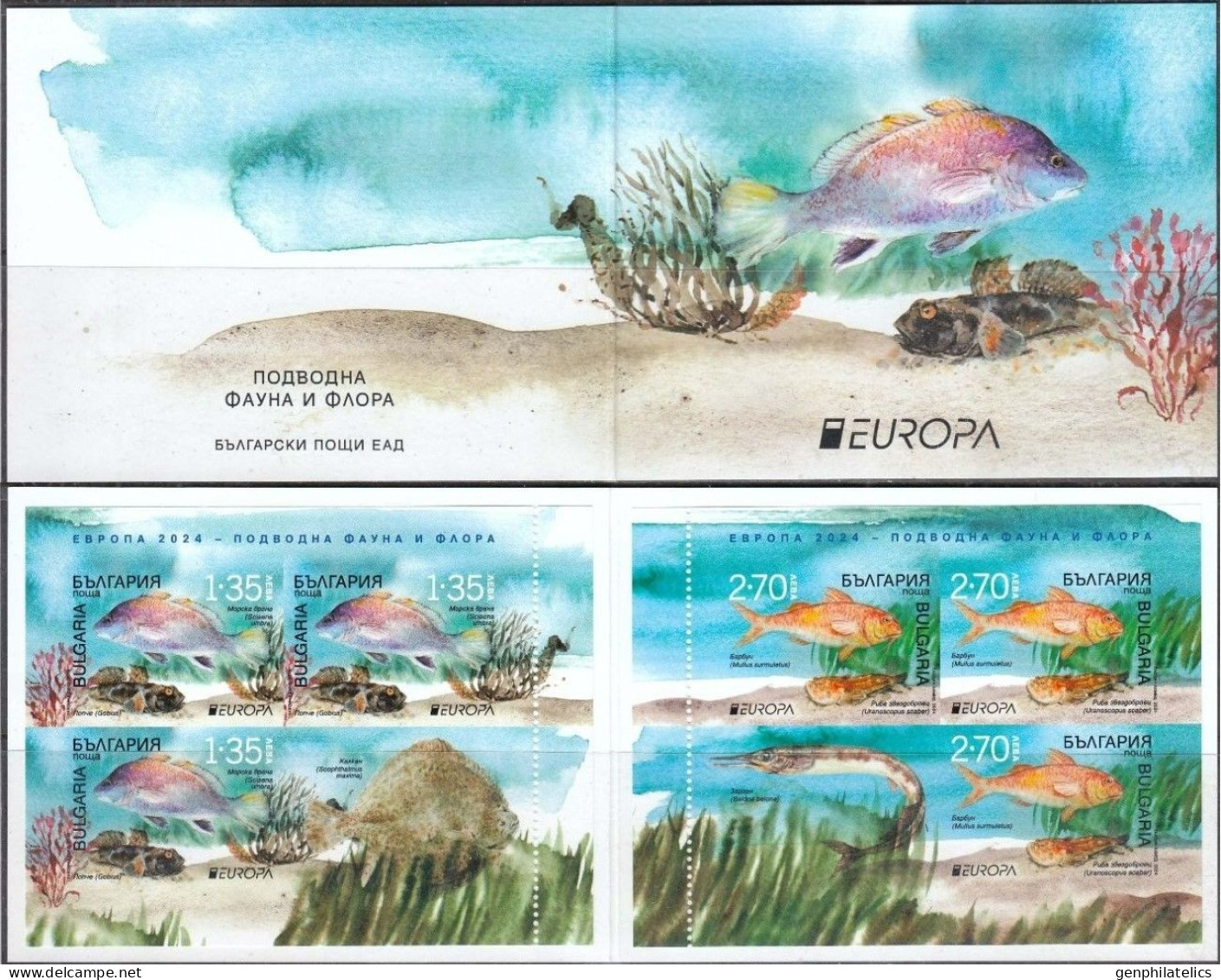 BULGARIA 2024 Europa CEPT. Underwater Fauna & Flora - Fine Booklet MNH - Neufs