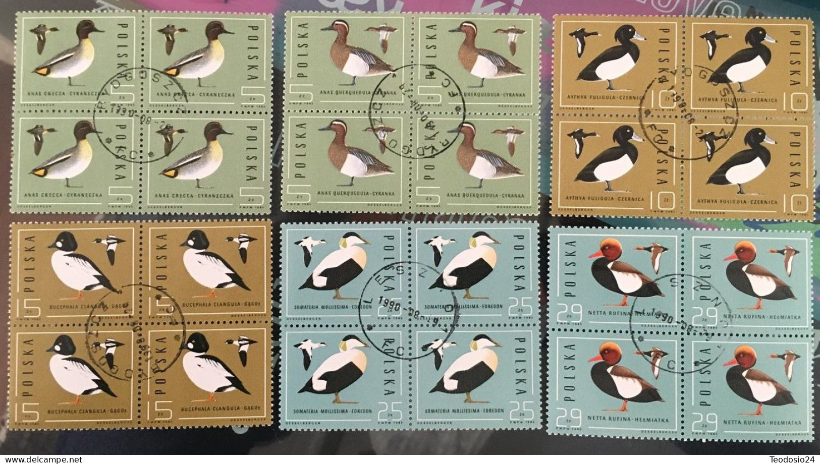 Polonia POLAND  1985 - Wild Ducks - Mi 2998-3003 - Used Bl4 - Unused Stamps