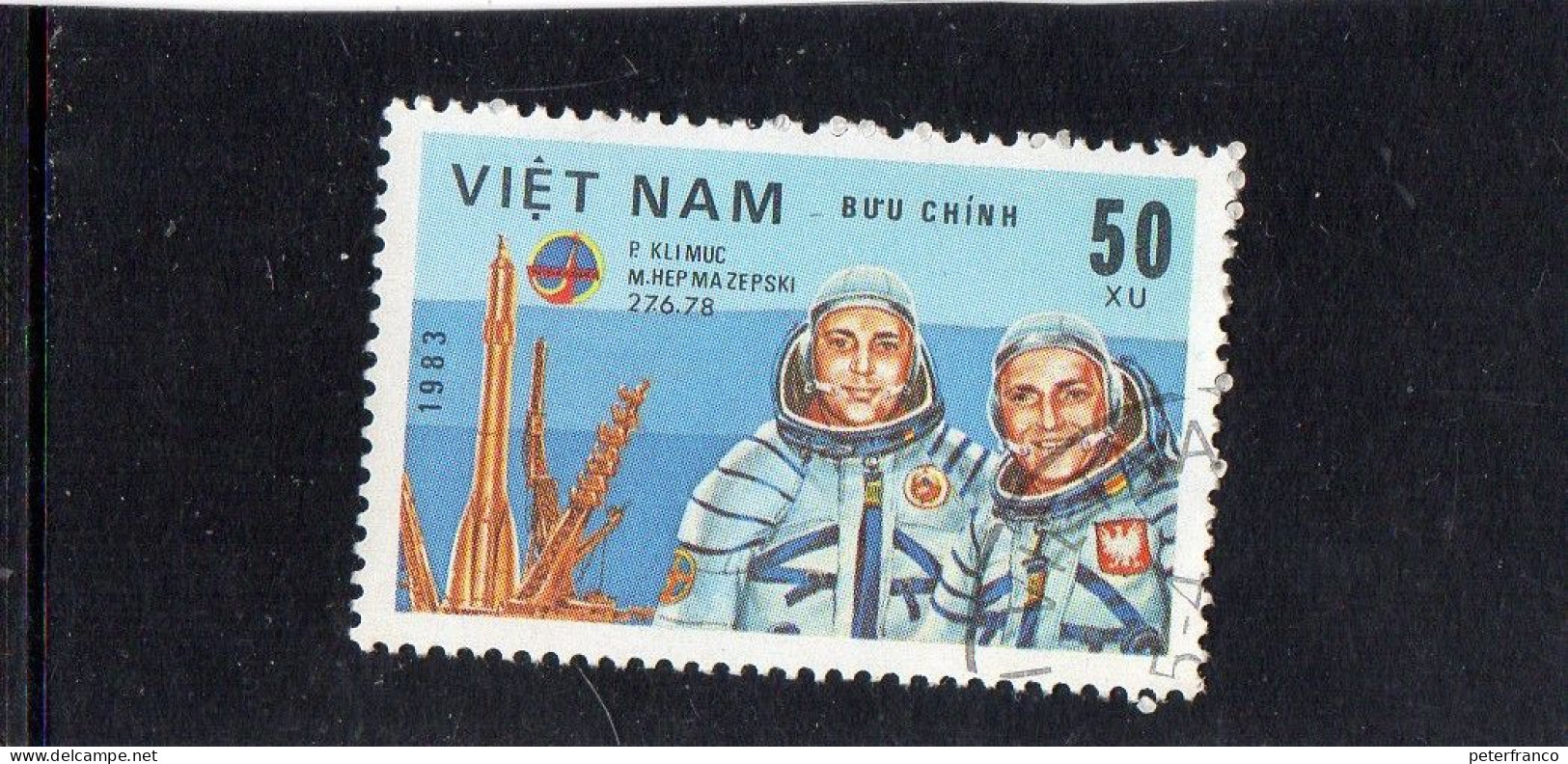 1983 Vietnam - Cosmonauti P. Klimuk E M.Hermaszewski - Asia