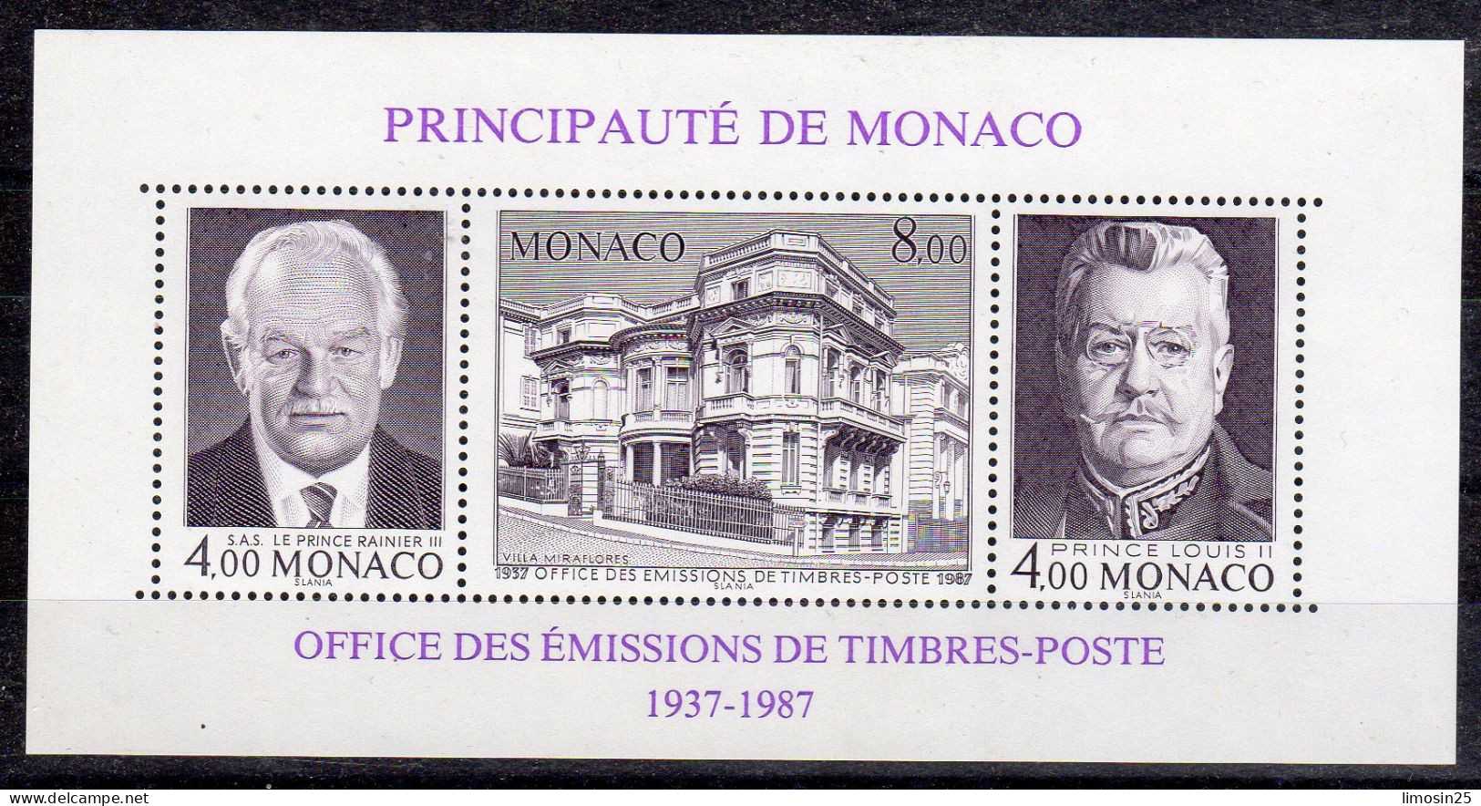 Triptyque - Cinquantenaire De L'OEPT - 1987 - Unused Stamps