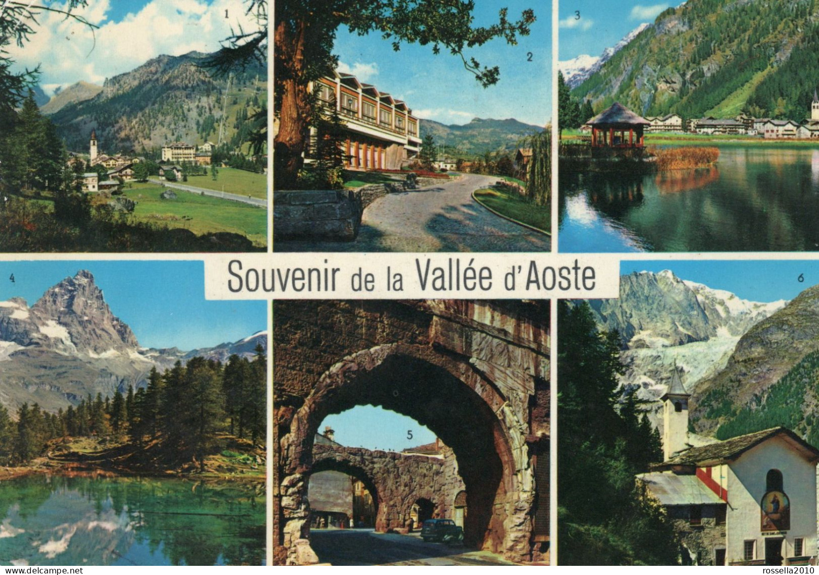 CARTOLINA 1969 ITALIA VALLE D' AOSTA SALUTI VEDUTINE Italy Postcard ITALIEN AK - Aosta