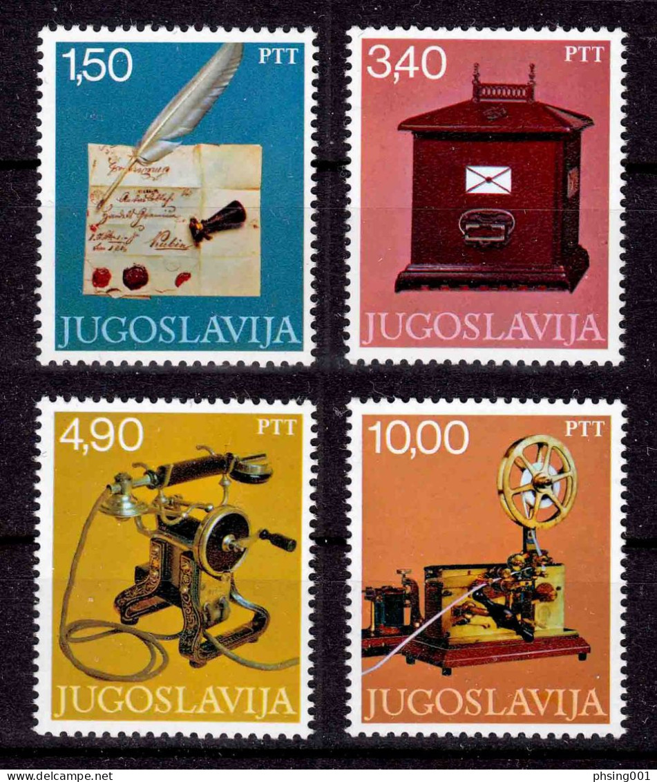 Yugoslavia 1978 Postal Museum Exhibits Telegraph Telephone Mail Box, Set MNH - Unused Stamps