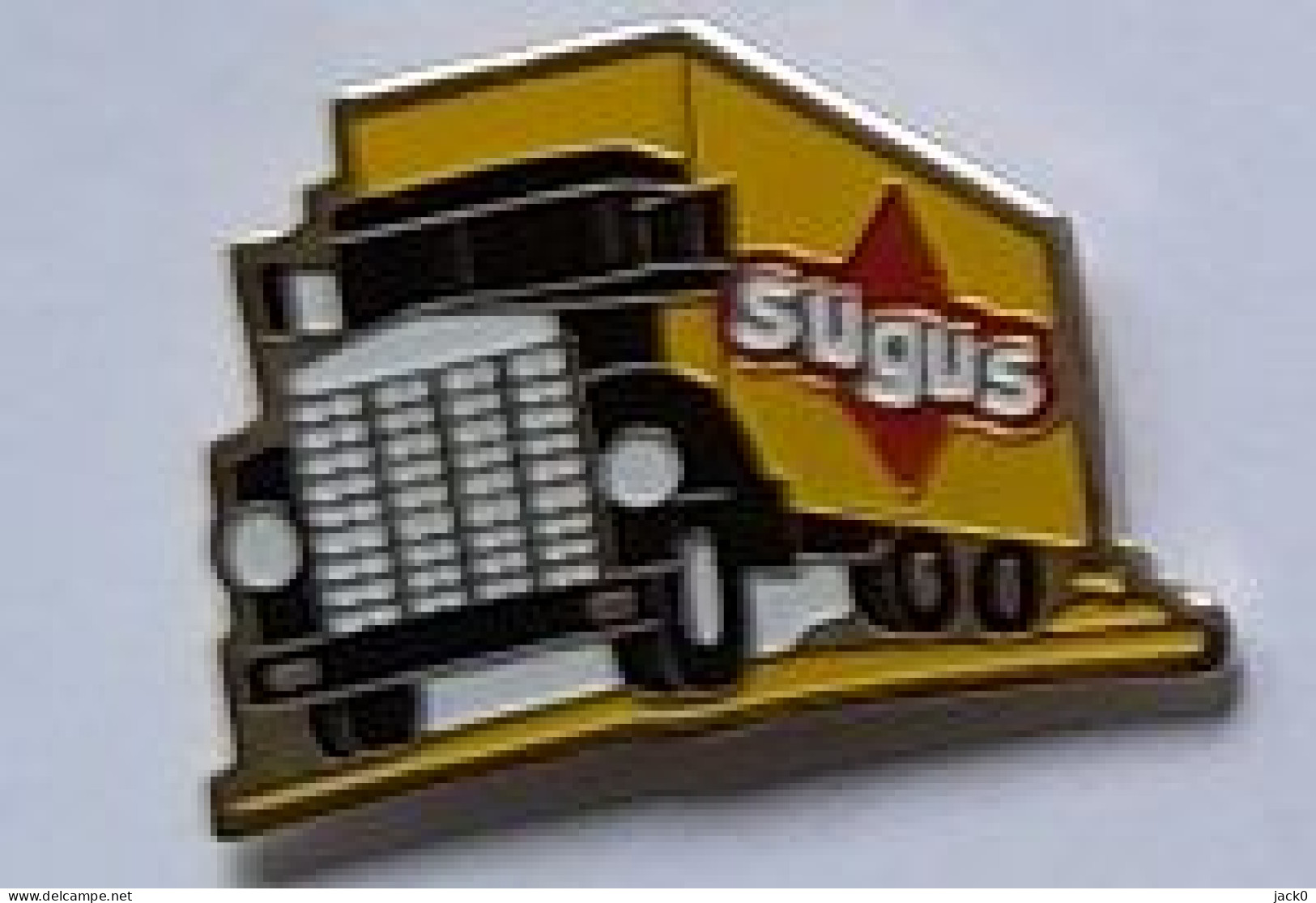 Pin' S  Transport  Camion  Jaune  Et  Noir  SUGUS - Trasporti