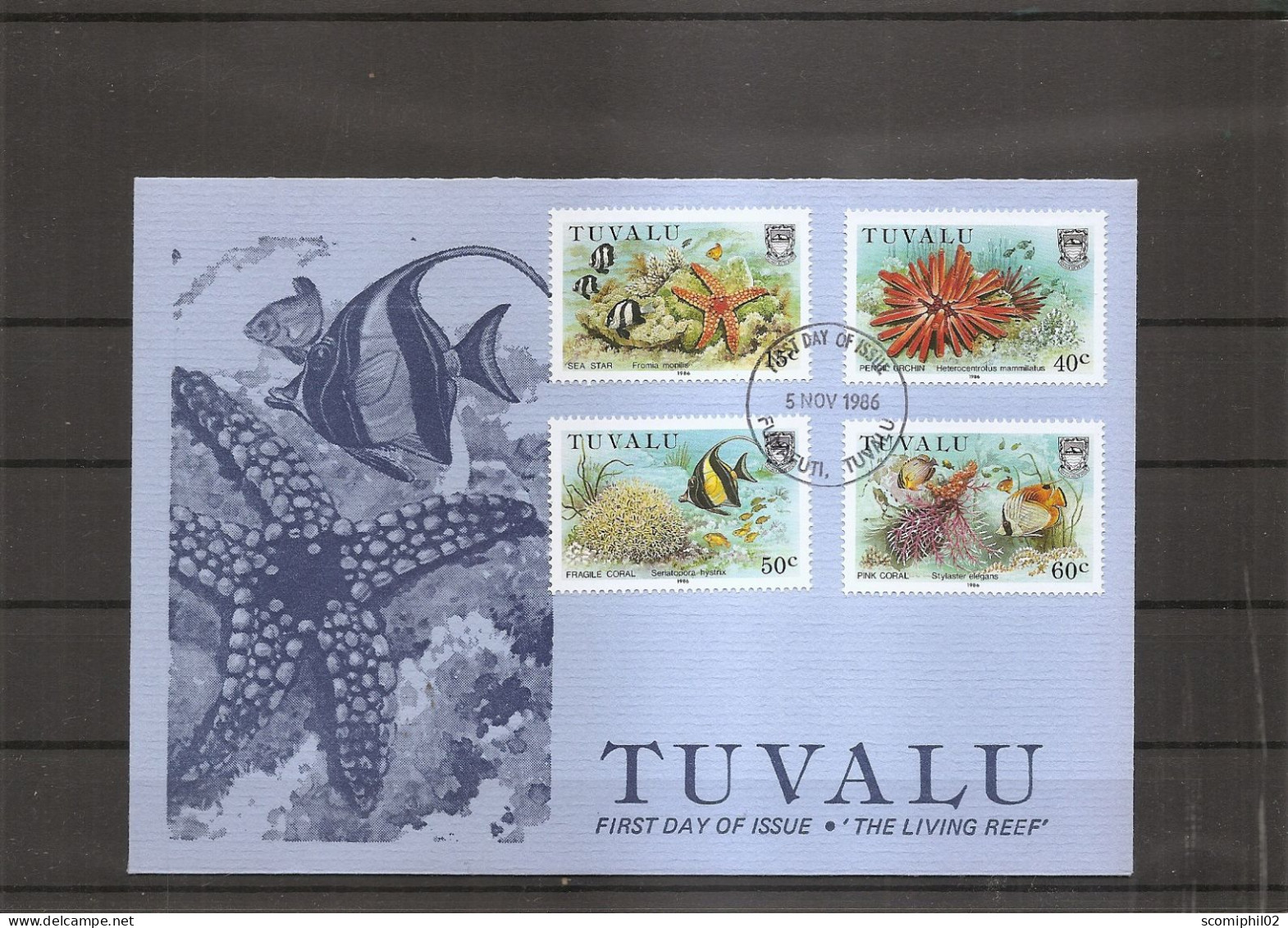 Tuvalu -Vie Marine ( FDC De 1986 à Voir) - Tuvalu (fr. Elliceinseln)