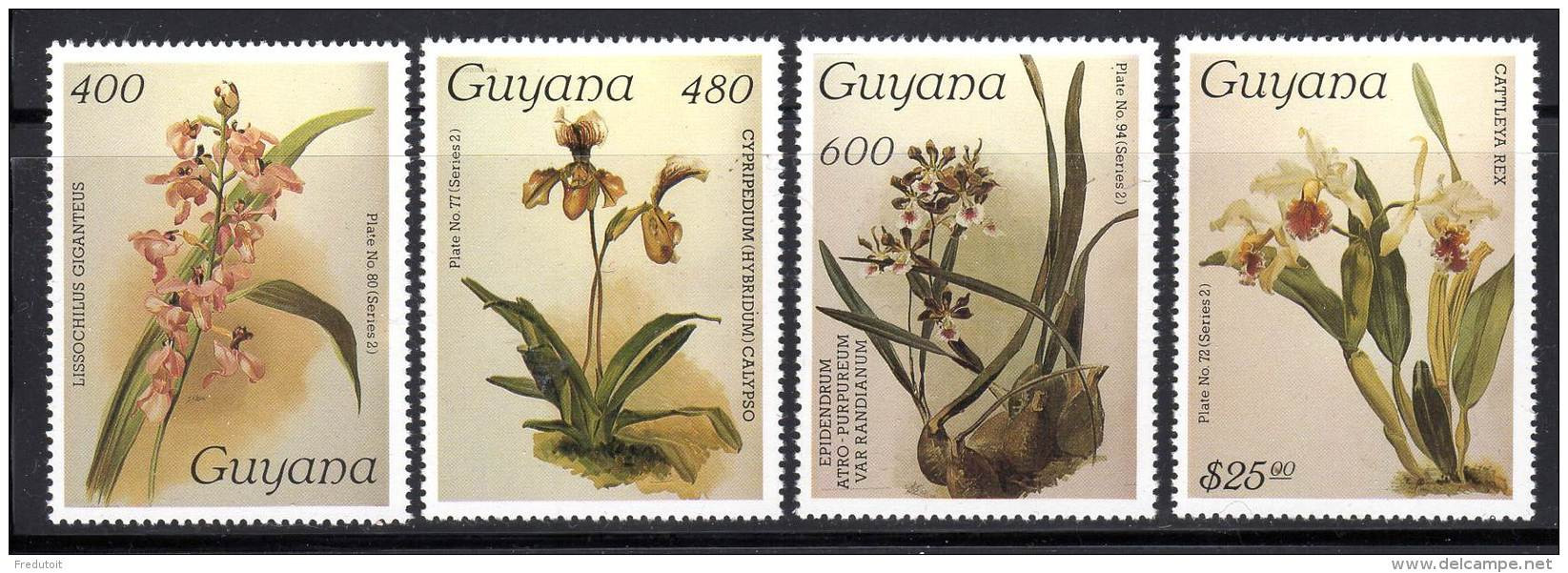 GUYANA - N°1639/42 ** (1987) XVI  - Orchidées - - Guiana (1966-...)