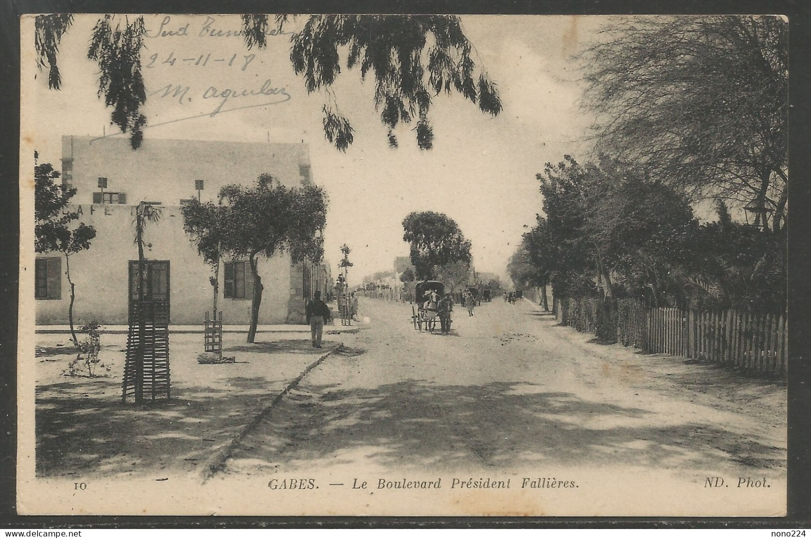 Carte P De 1918 ( Gabes / Le Boulevard Président Fallières ) - Tunisie