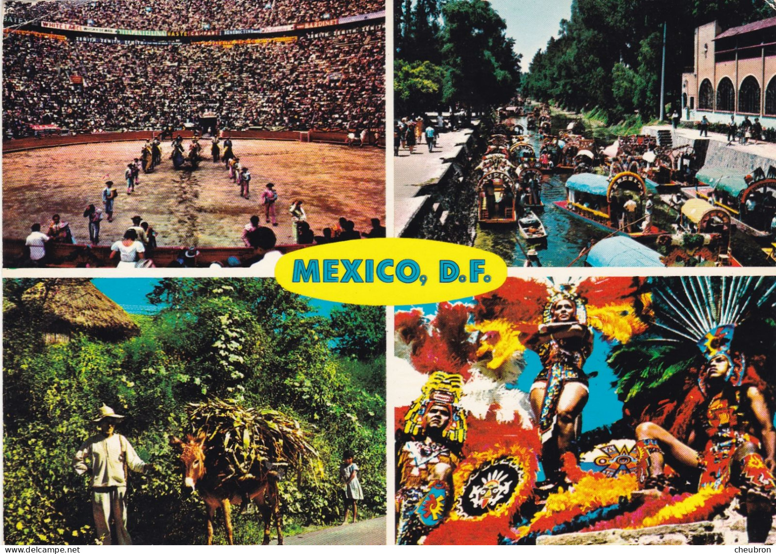 MEXIQUE. MEXICO (ENVOYE DE). " FOUR DIDIFFERENT ASPECTS OF TYPICAL MEXICO " .ANNEE 199° + TEXTE + TIMBRES. - Mexico