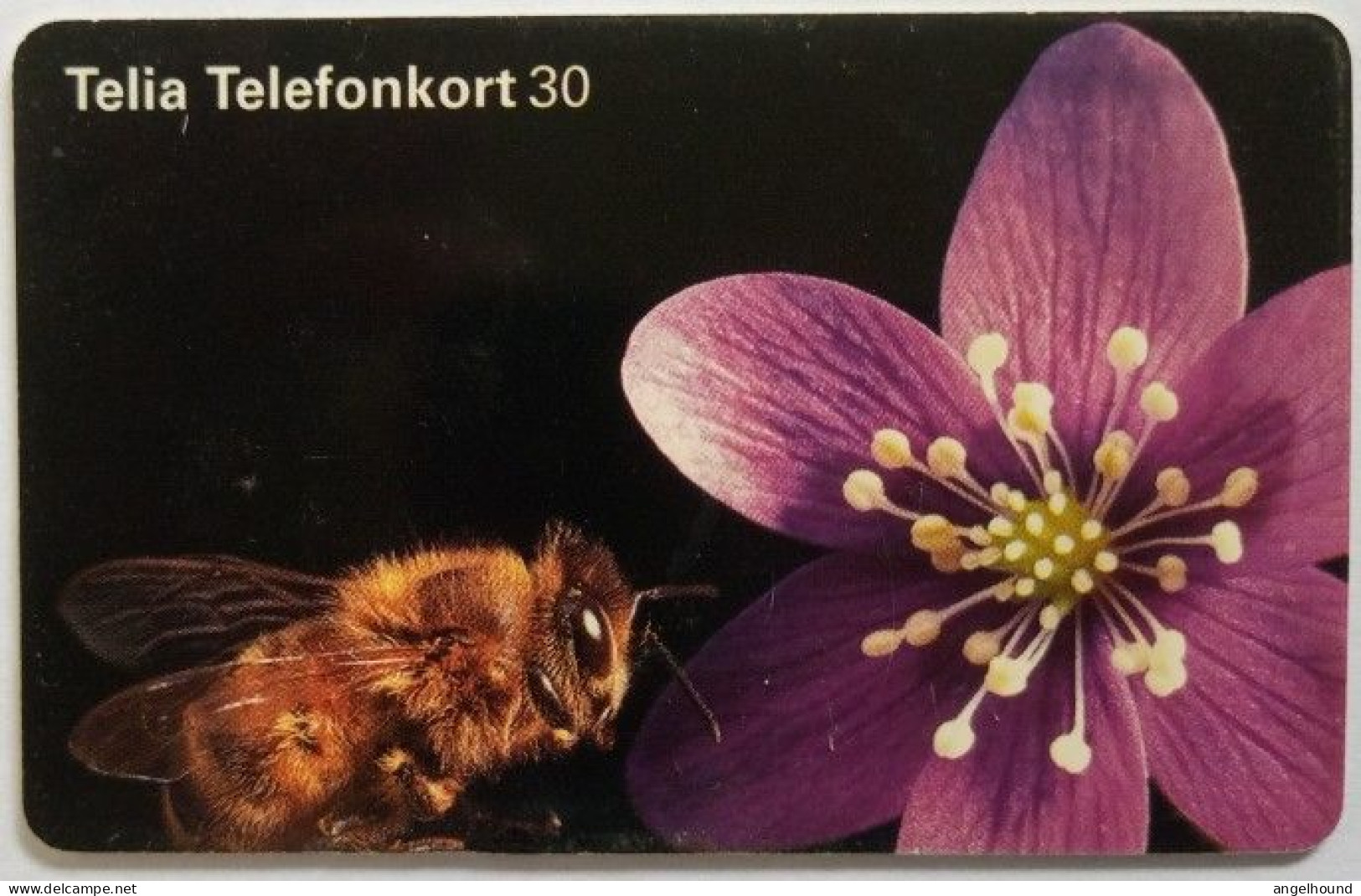 Sweden 30Mk. Chip Card - Bee On A Hepatica - Suède