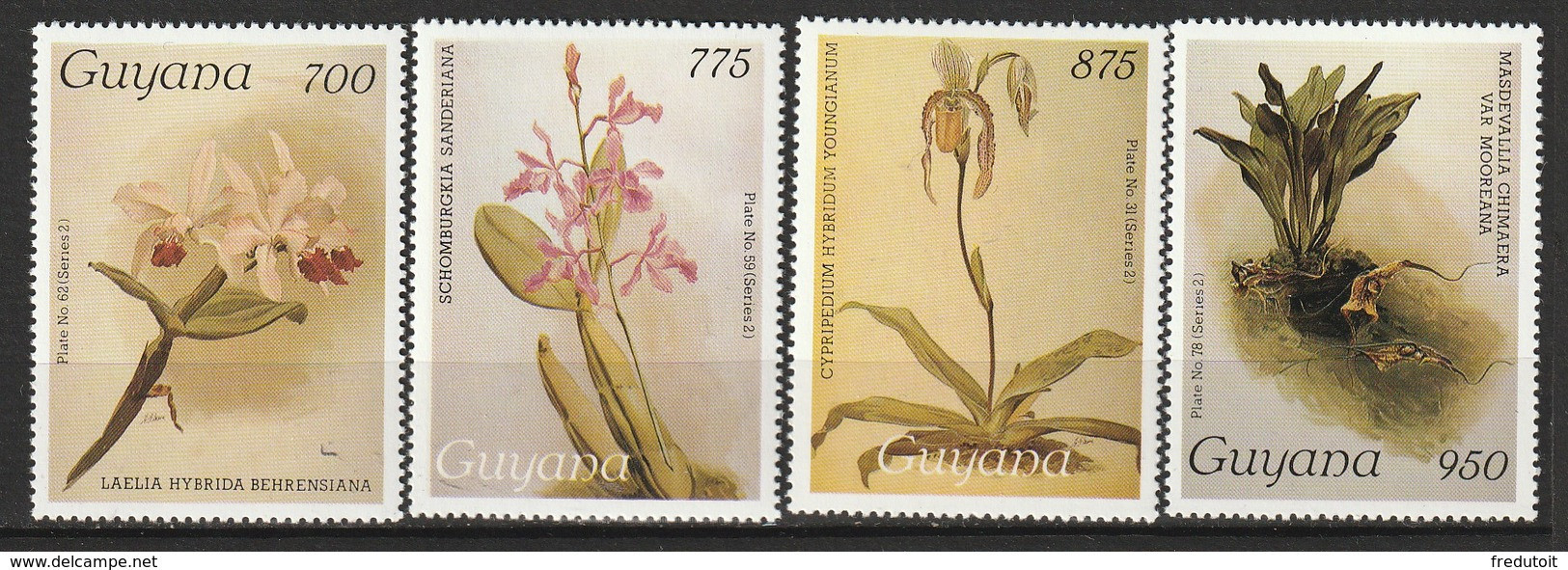 GUYANA - N°1814/7 ** (1988) Orchidées - Guyana (1966-...)