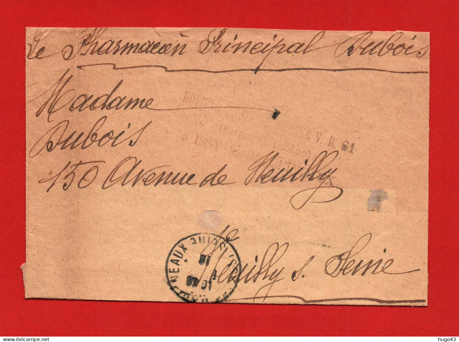 DEVANT D' ENVELOPPE - PHARMACIEN PRICIPAL AUBOIS - 1916 - Lettres & Documents