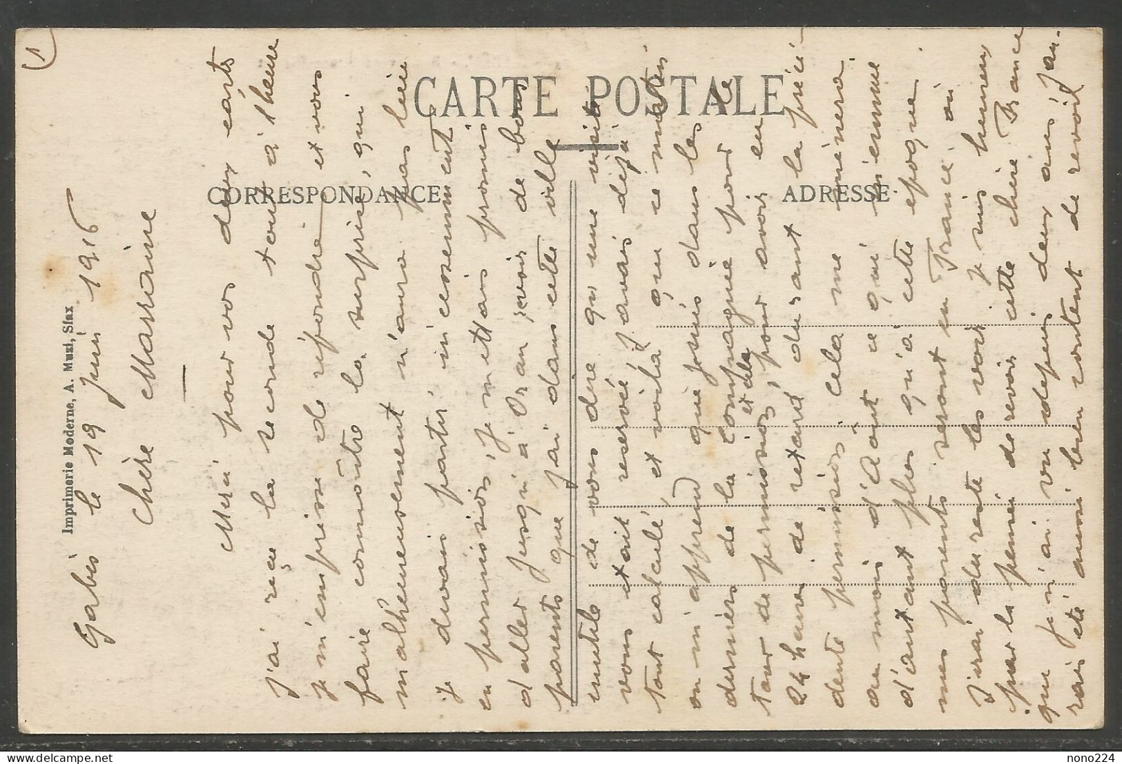 Carte P De 1916 ( Gabes / Boulevard Faure-Biguet ) - Tunisia