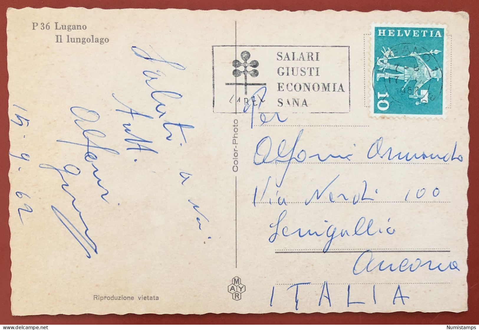 LUGANO - Il Lungolago - 1962 (c826) - Lugano