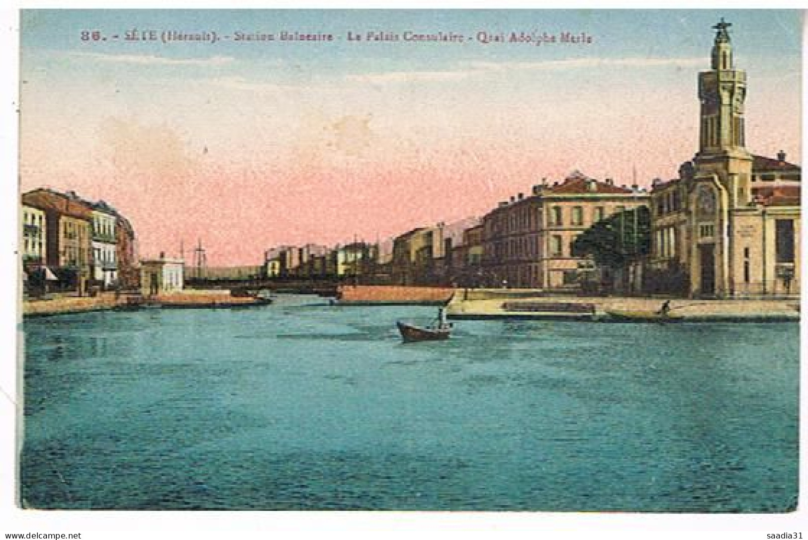 34  SETE CETTE  LE  PALAIS CONSULAIRE   QUAI ADOLPHE MERLE - Sete (Cette)