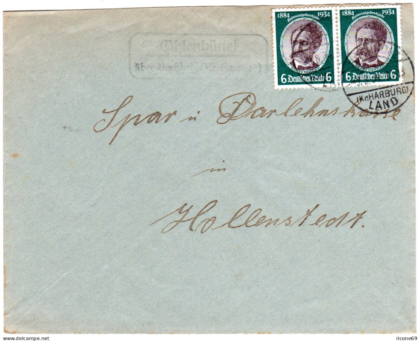 DR 1934, Landpost Stpl. OHLENBÜTTEL über Buchholz Auf Brief M. 2x6 Pf. - Lettres & Documents