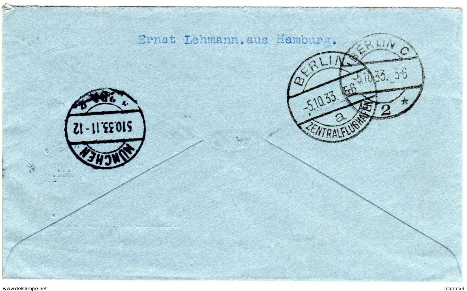GB 1933, 1d+2x1 1/2d Auf Luftpost Brief V. London M. München Flugbestätigungs-R2 - Other & Unclassified