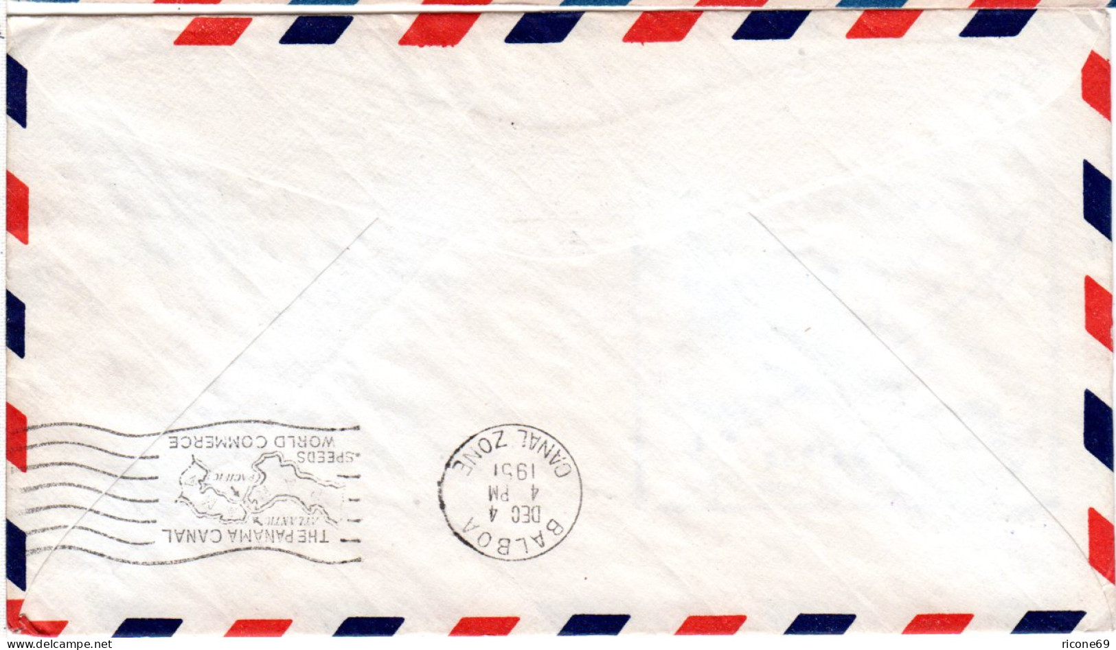 USA 1951, 10 C. Auf Erstflug Brief Los Angeles-Balboa Canal Zone - Other & Unclassified