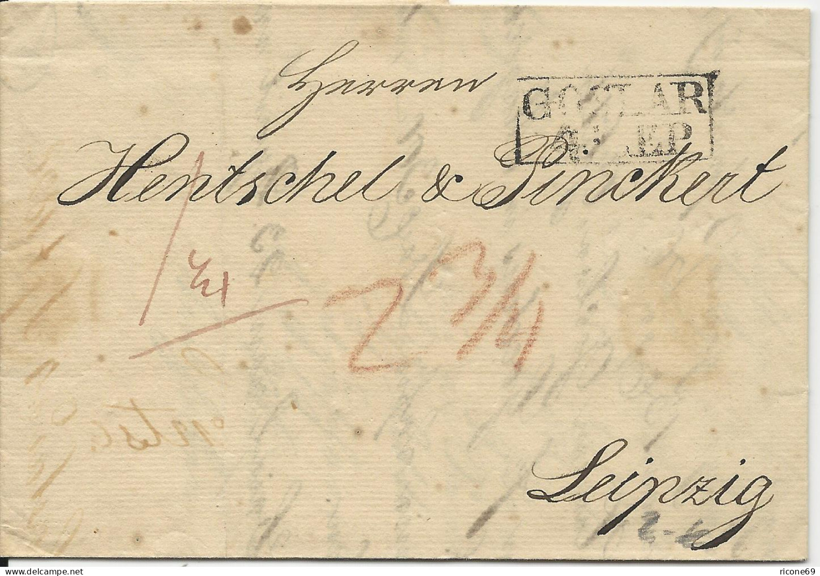 Preussen 1828, R2 GOSLAR Auf Porto Brief N. Sachsen - Préphilatélie