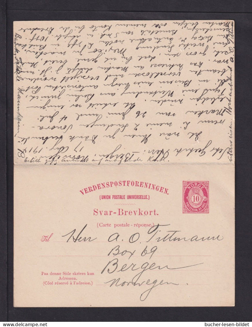 1914 - 10 Ö. Doppel-Ganzsache (P 47) Ab Bergen Nach Deisenhofen - Briefe U. Dokumente