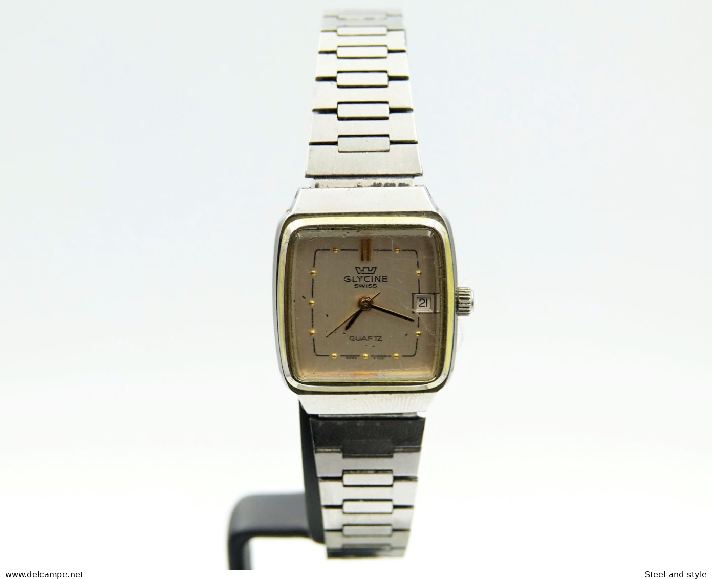 Watches : GLYCINE QUARTZ TANK Ref. 2184 Original  - Running - Excelent Condition - Moderne Uhren