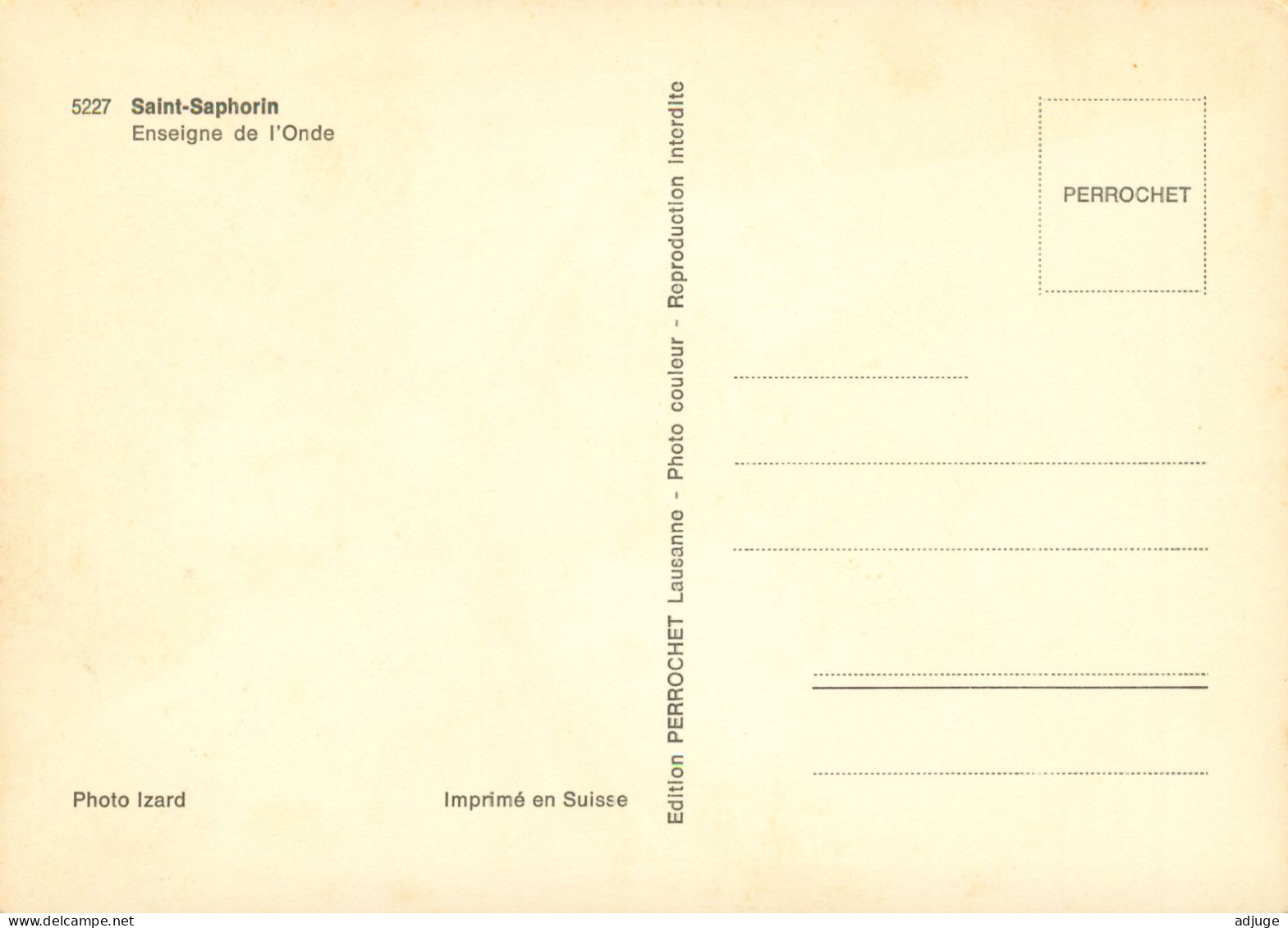 CPM- Suisse - Saint-Saphorin - Enseigne De L'Onde  *TBE*  Cf. Scans * - Saint-Saphorin