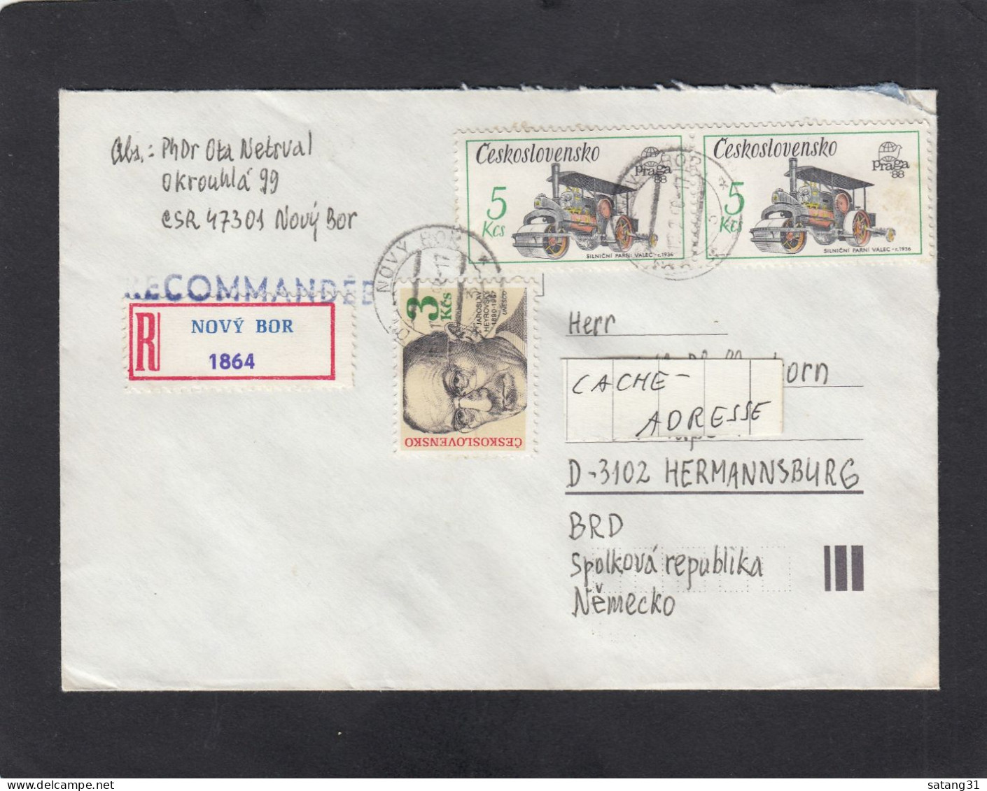 LETTRE AVEC E.A. 2 TIMBRES "ROULEAU COMPRESSEUR A VAPEUR". - Other (Earth)