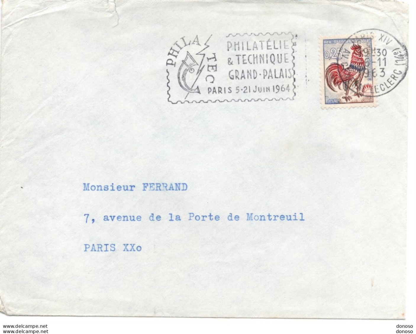 1963 Philatélie Et Technique, Grand Palais, Paris - Mechanical Postmarks (Advertisement)