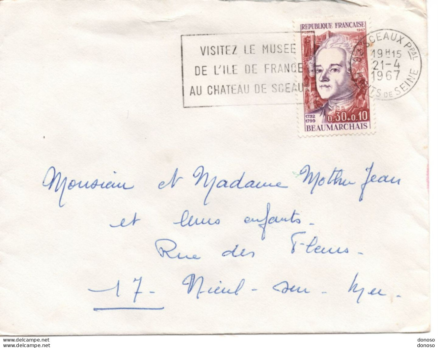 1967 Visitez Le Musée De L'Ile De France Au Châteaux De Sceaux, Cachet De Sceaux - Mechanical Postmarks (Advertisement)