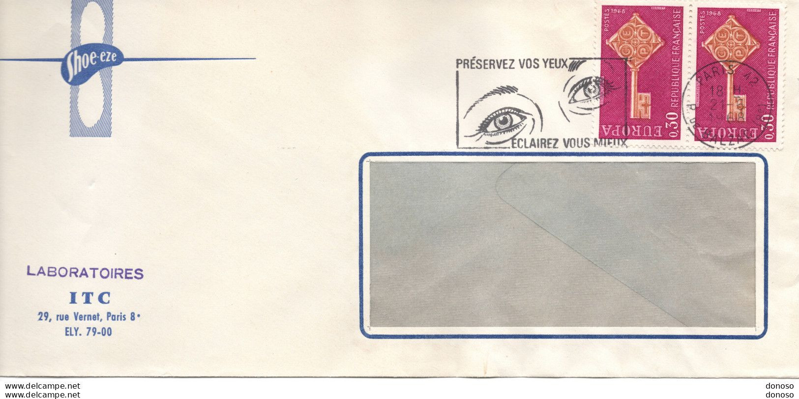 1968 Préserver Vos Yeux, éclairez-vous Mieux, Cachet De Paris - Mechanical Postmarks (Advertisement)