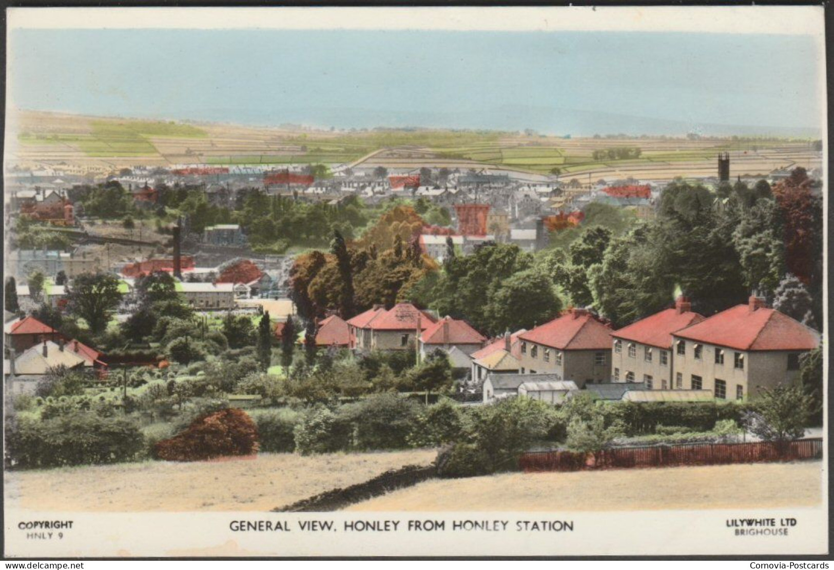 General View, Honley From Honley Station, Yorkshire, C.1960 - Lilywhite RP Postcard - Sonstige & Ohne Zuordnung