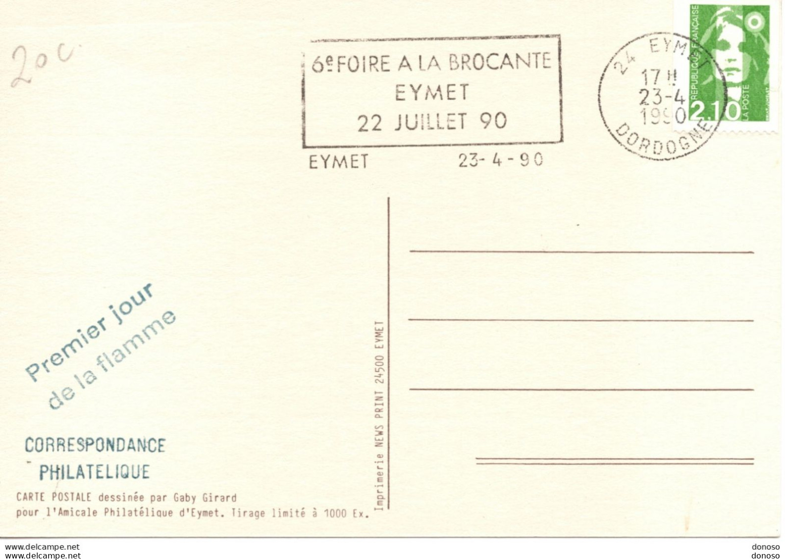 1990 40 Foire à La Brocante, Cachet D'Emeyt - Mechanical Postmarks (Advertisement)