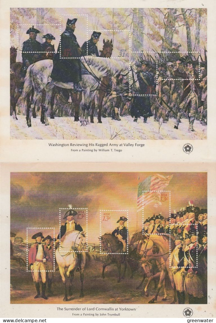 USA 1976 American Bicentennial 4 M/s ** Mnh (some Brown Spots Of Album (?) (FAR160) - Blocks & Kleinbögen