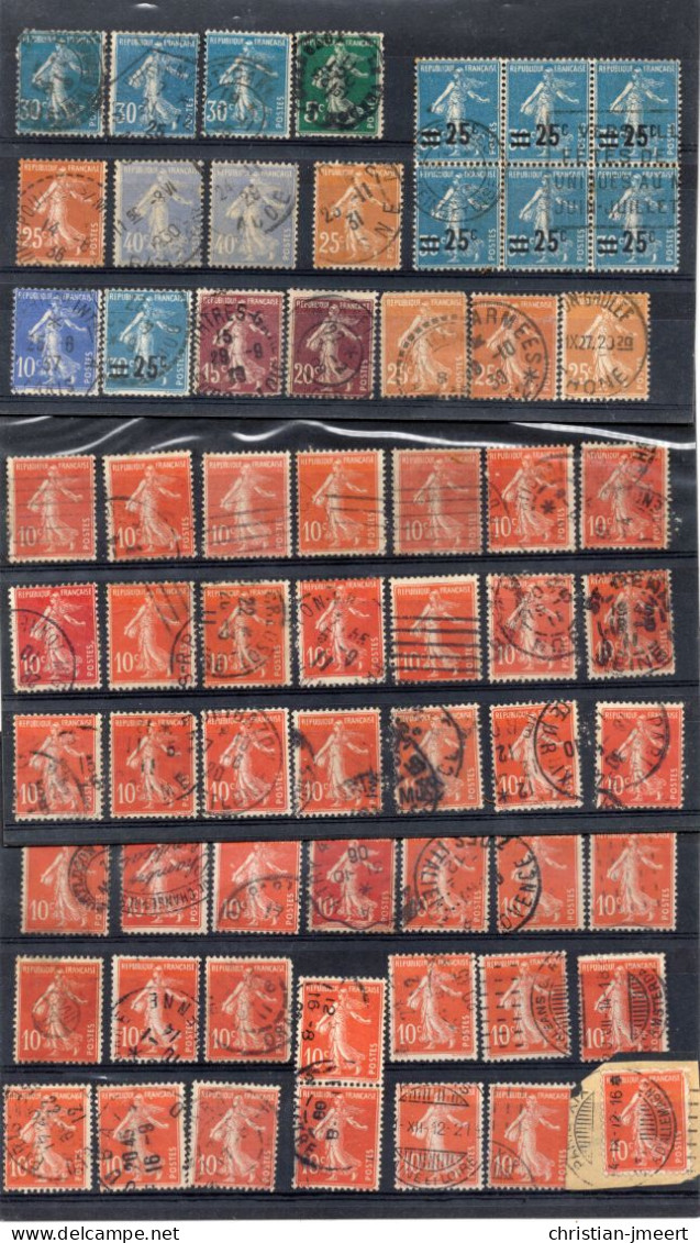 France Type Semeuse 63 Timbres Pour Recherches - 1906-38 Semeuse Camée